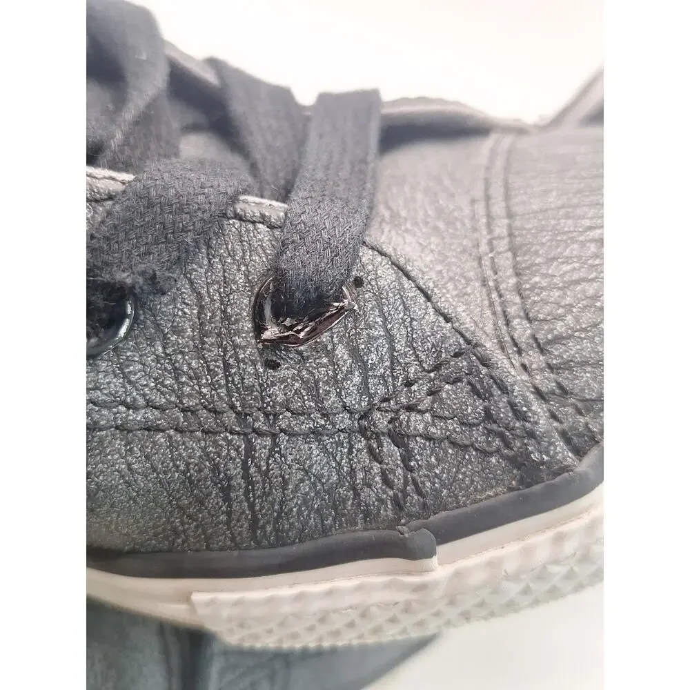 Converse Chuck Taylor All Star Junior 4 Charcoal Gray Leather Mid Top Shoes